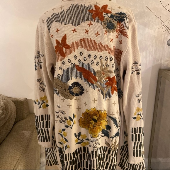 Johnny Was Floral Patterned Open Front Cardigan size L - Picture 6 of 8